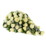 Rouwarrangement Druppel Wit Roos